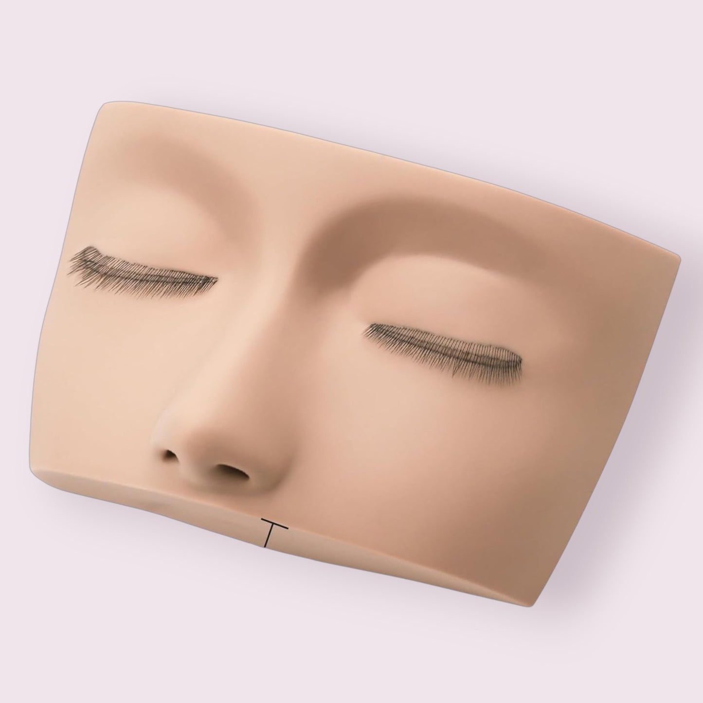 3 Layer Lash Mannequin with closed eyes and natural-looking eyelash extensions for training and practice purposes