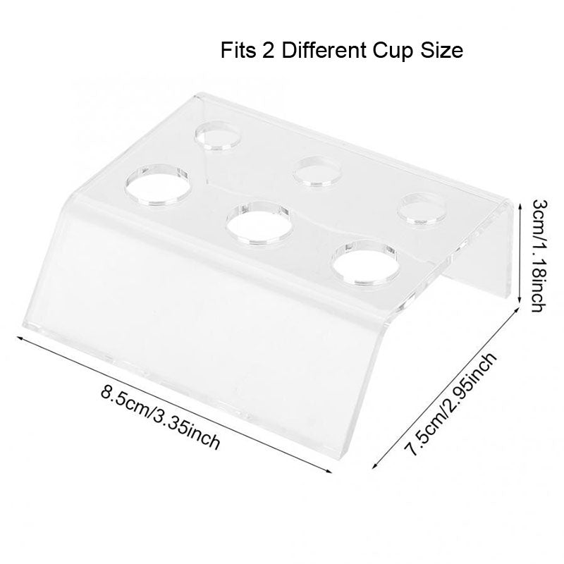 Clear Acrylic Ink Tray with multiple cup sizes, designed to organize and hold ink or glue efficiently during use