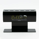 Black glossy Acrylic Tweezer Stand with multiple slots and Bella 3D branding for eyelash extension accessories organization