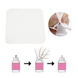 Adhesive Nozzle Wipes shown cleaning and sealing eyelash extension glue bottle nozzle for reuse.