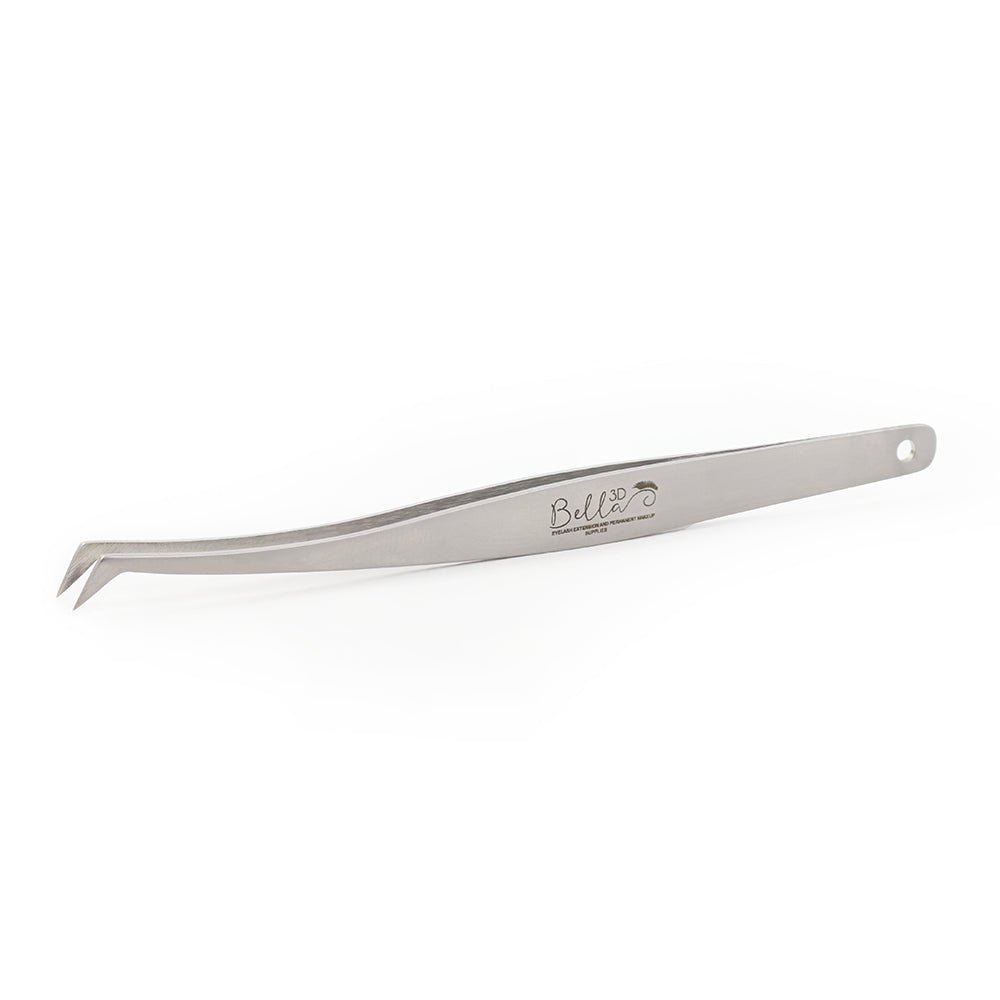 B9 Volume Tweezer angled stainless steel tool designed for precise application of eyelash extensions accessories