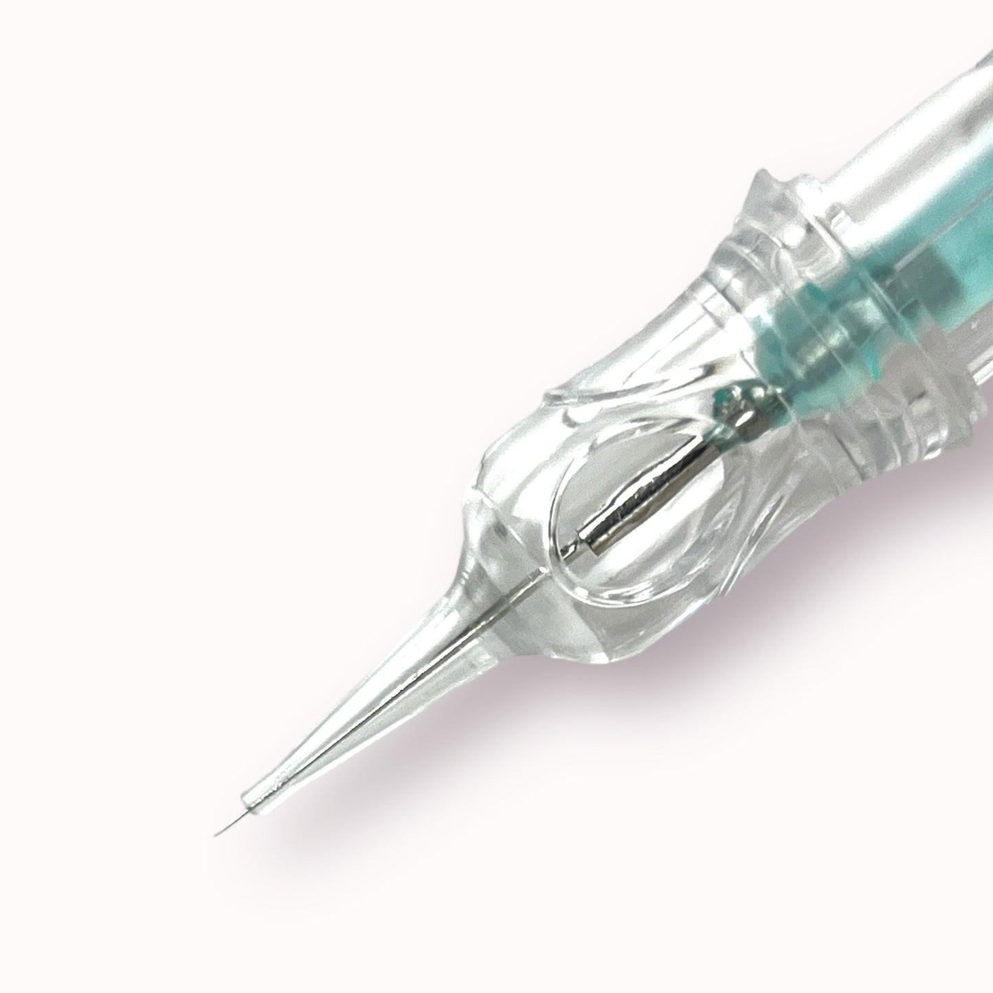 Close-up view of a precision needle cartridge for Bella3D Supreme Needles - PMU Cartridges used in permanent make-up.