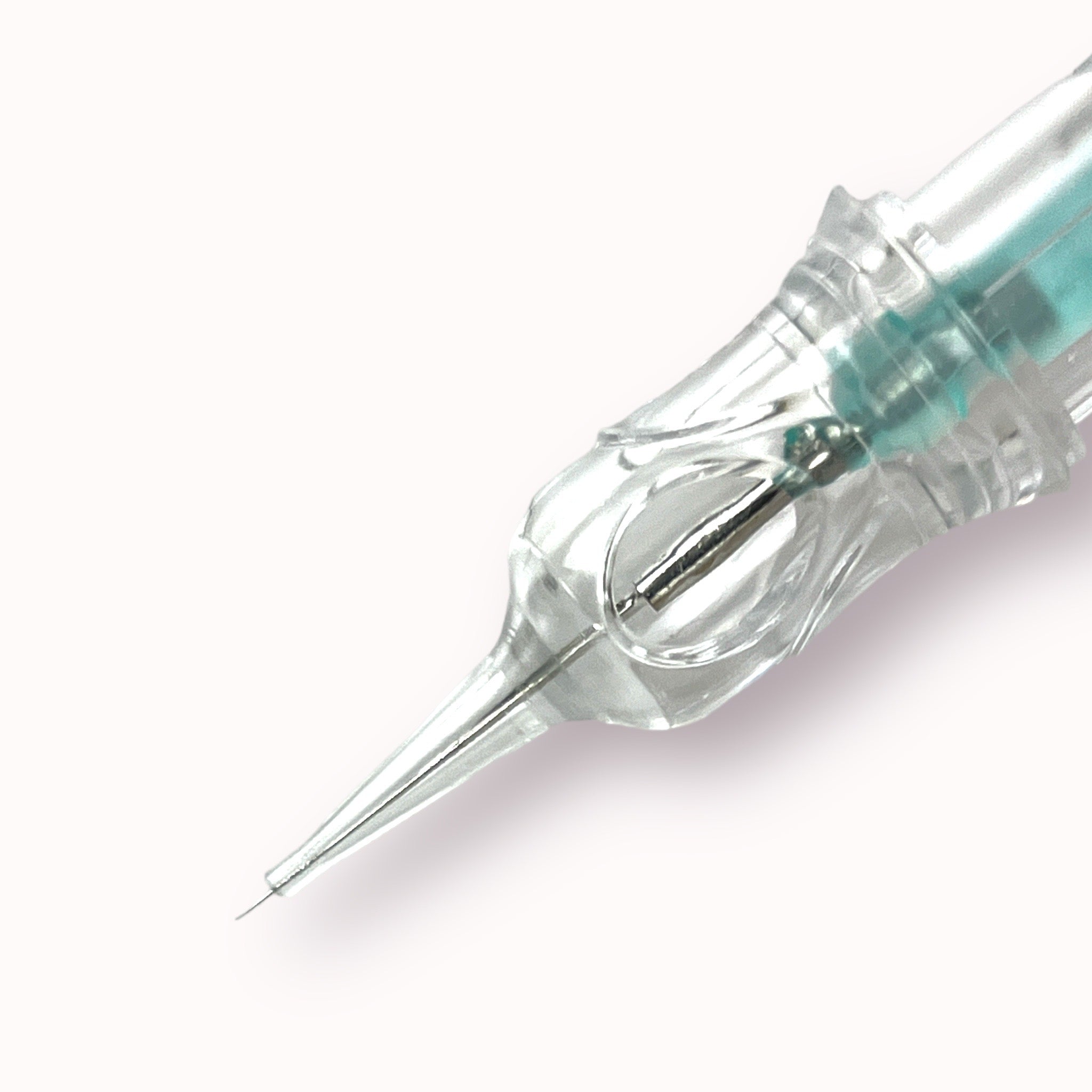 Close-up view of a precision needle cartridge for Bella3D Supreme Needles - PMU Cartridges used in permanent make-up.