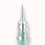 Close-up of a clear needle tip for Bella3D Supreme Needles - PMU Cartridges used in permanent make-up supplies.