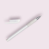 Brow White Gel Mapping Pen with clear cap and white grip for precise eyebrow shaping and microblading use