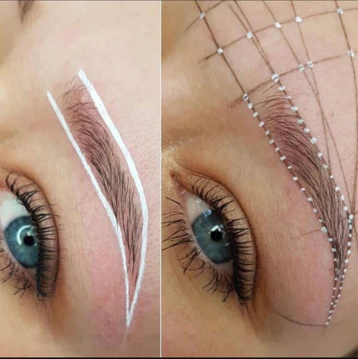 Brow White Gel Mapping Pen used to outline and shape eyebrows for precise microblading or permanent makeup application