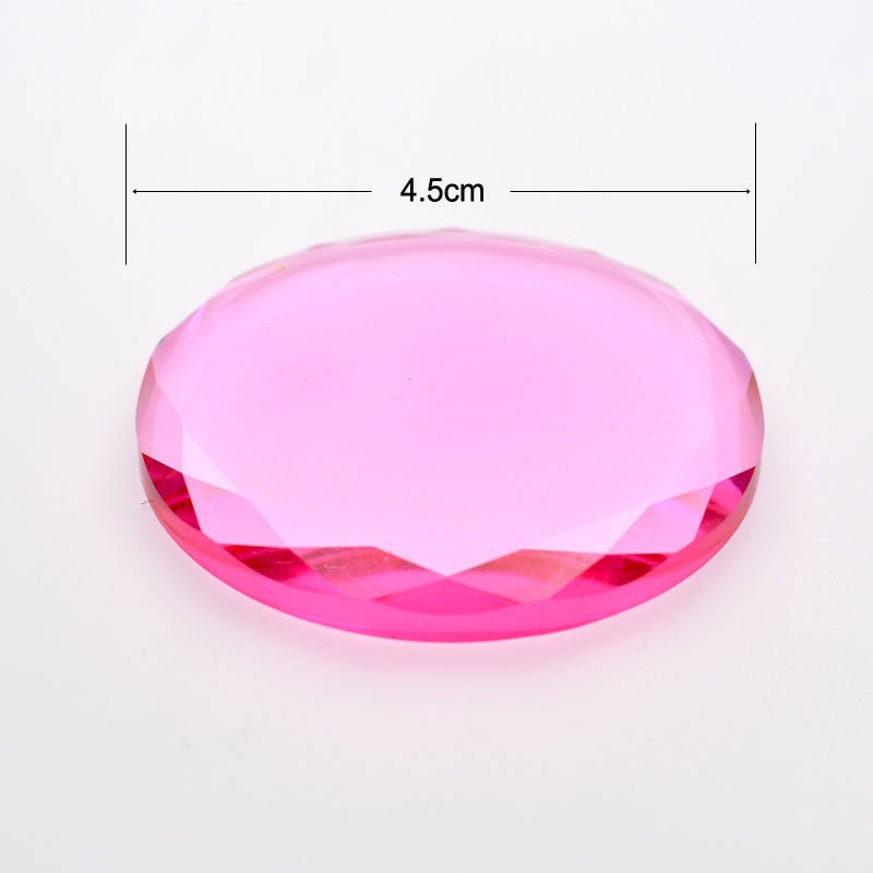 Pink faceted oval Crystal Lash Glue Stones measuring 4.5cm for eyelash extension adhesive use