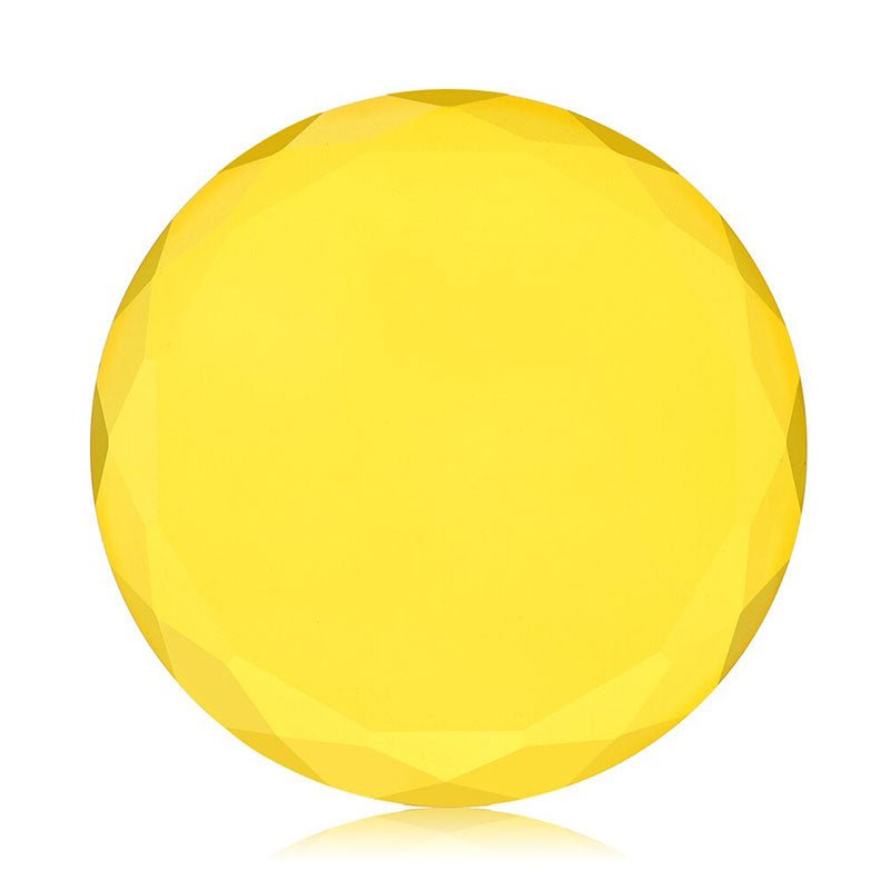 Yellow faceted Crystal Lash Glue Stones accessory for eyelash extensions with a polished, gem-like appearance