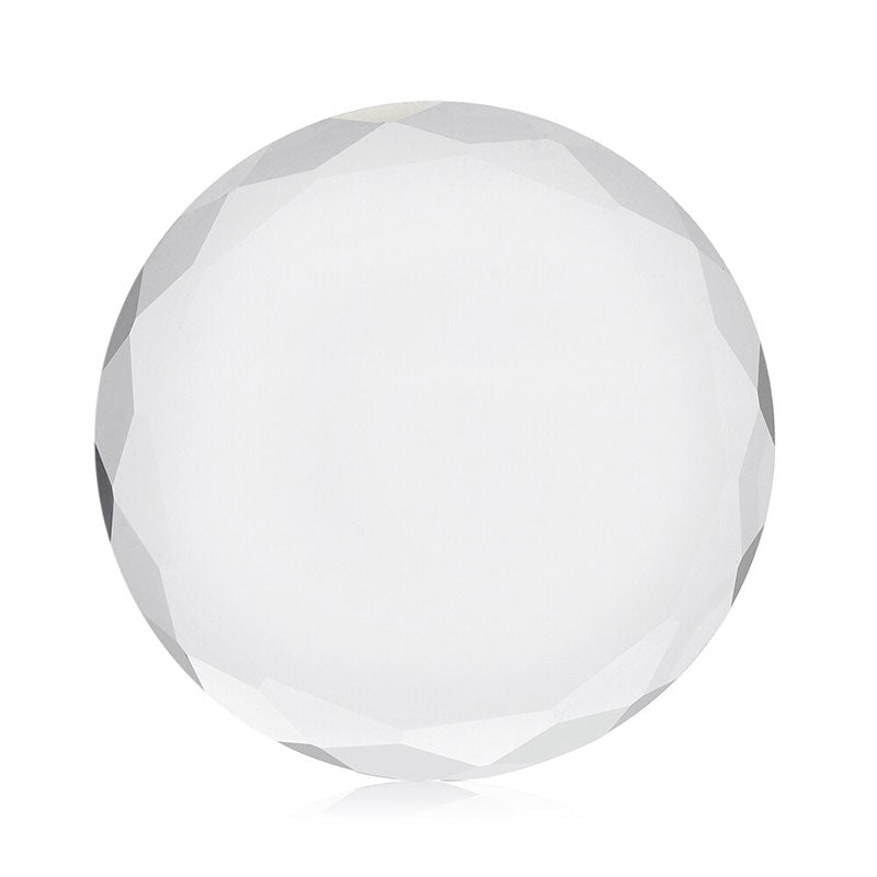 Clear faceted round Crystal Lash Glue Stones used as eyelash extension accessories for adhesive placement.