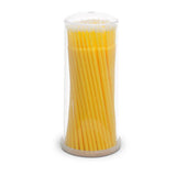 Container of yellow Disposable Micro Tip Applicators used for precise application in eyelash extension supplies