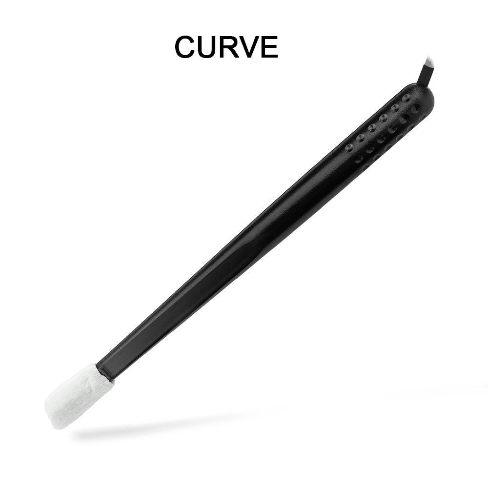 Disposable Microblading Pen U18/U20/C14 with Sponge featuring a black handle and angled microblading tip for precise strokes