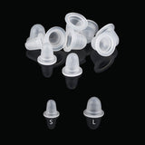 Disposable Silicone Ink Cups in small and large sizes displayed on black surface for tattoo or permanent makeup use