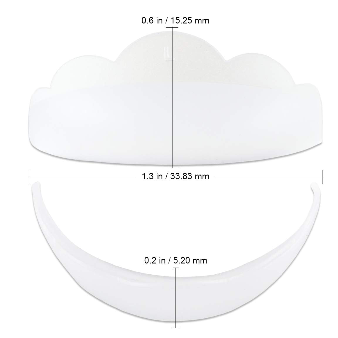 Dolly's Lash 3D Silicone Perm Pad showing clear white silicone perm pads for eyelash extension shaping and lifting.