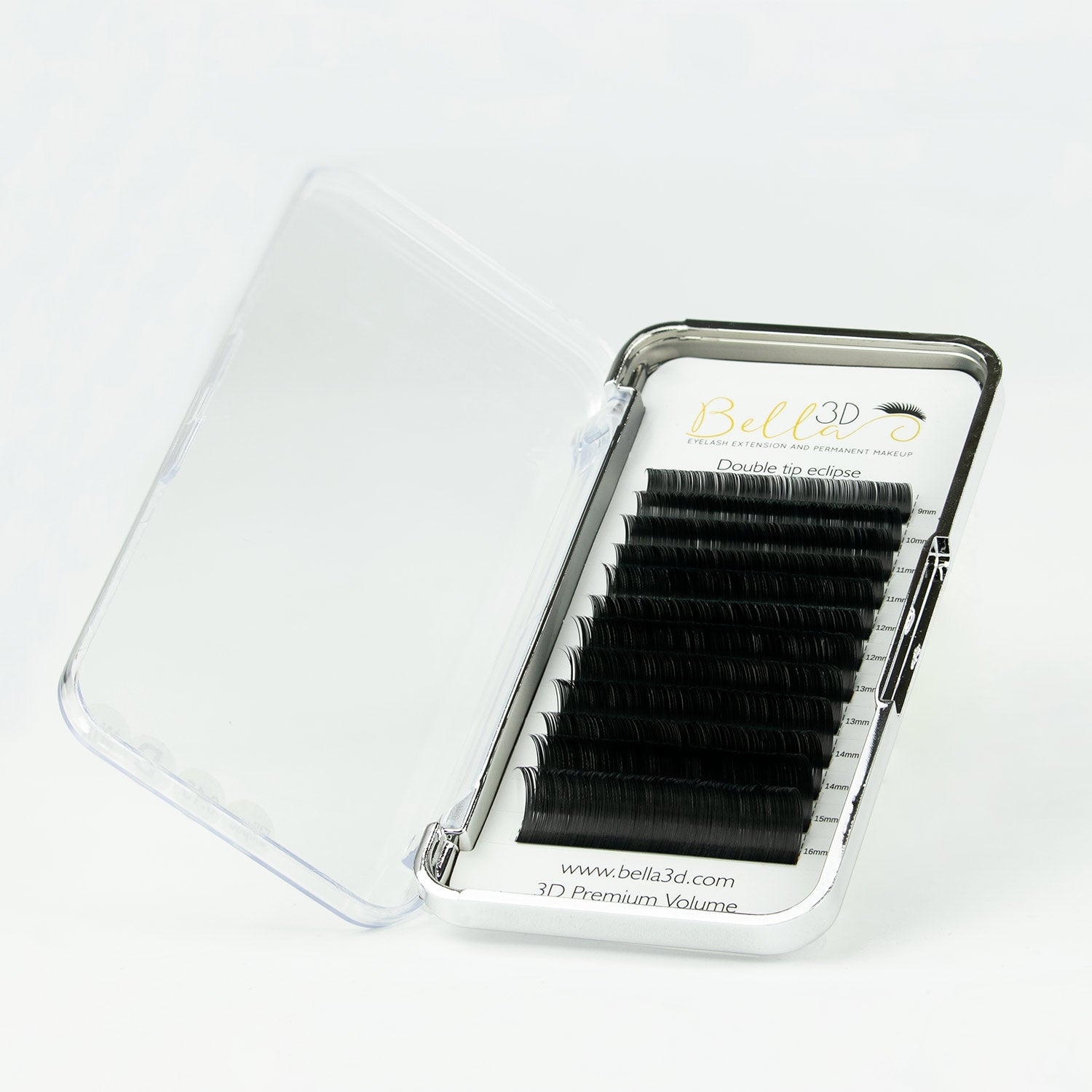Ellipse Double Tips Lashes - 0.20 in a sleek case, ideal for eyelash extension application and professional use.