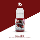 Evenflo Lip Pigments bottle in Malbec wine berry red with a slight cool undertone on a stylish background