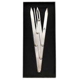 Eyebrow Measuring Divider made of polished metal, used for precise eyebrow shaping and microblading measurements.