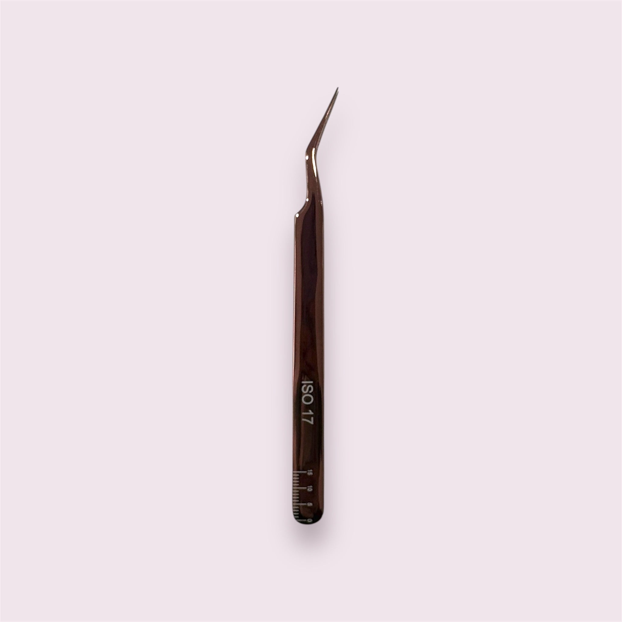 ISO 17 - Isolation Tweezer with a fine, curved tip designed for precise eyelash extension application and microblading use