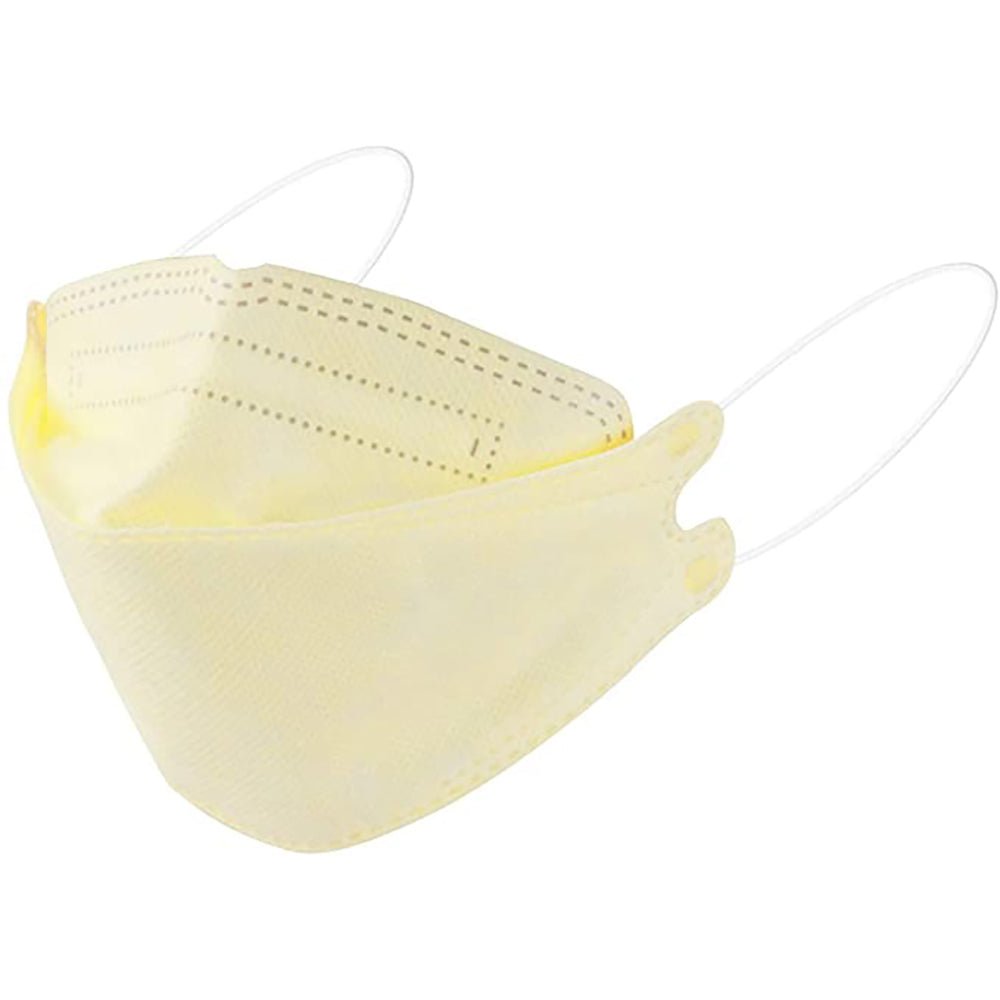 Yellow KF94 protective face mask with ear loops designed for comfortable secure fit and filtration efficiency