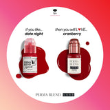 LUXE - Cranberry pigment bottle with rich cranberry color beside another red pigment bottle on white background