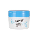 Lady Protein Remover Pad in white container with blue lid for eyelash extension care and protein removal