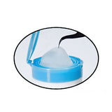 Lady Protein Remover Pad in blue case with a white pad and applicator tweezer removing residue gently