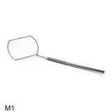 Metal eyelash extension accessory with long handle and flat reflective surface, Lash Mirrors product.