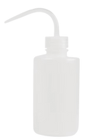 White plastic Lash Shampoo Rinse Bottle with curved nozzle for precise liquid application in eyelash extension care.