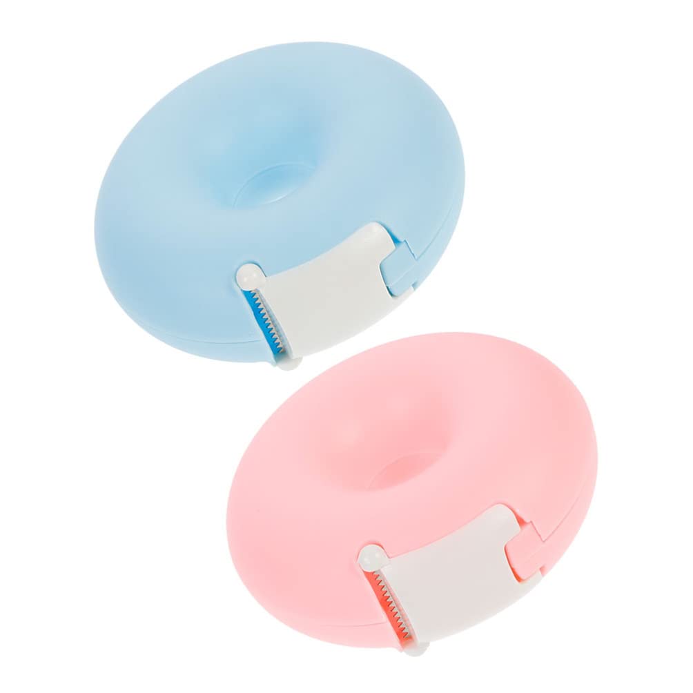 Two pastel-colored Lash Tape Dispensers in blue and pink with built-in tape cutters for eyelash extensions use