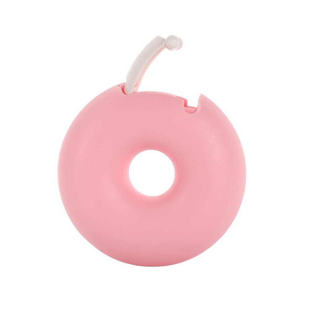 Pink round Lash Tape Dispenser with white tape pull tab for eyelash extension accessories organization