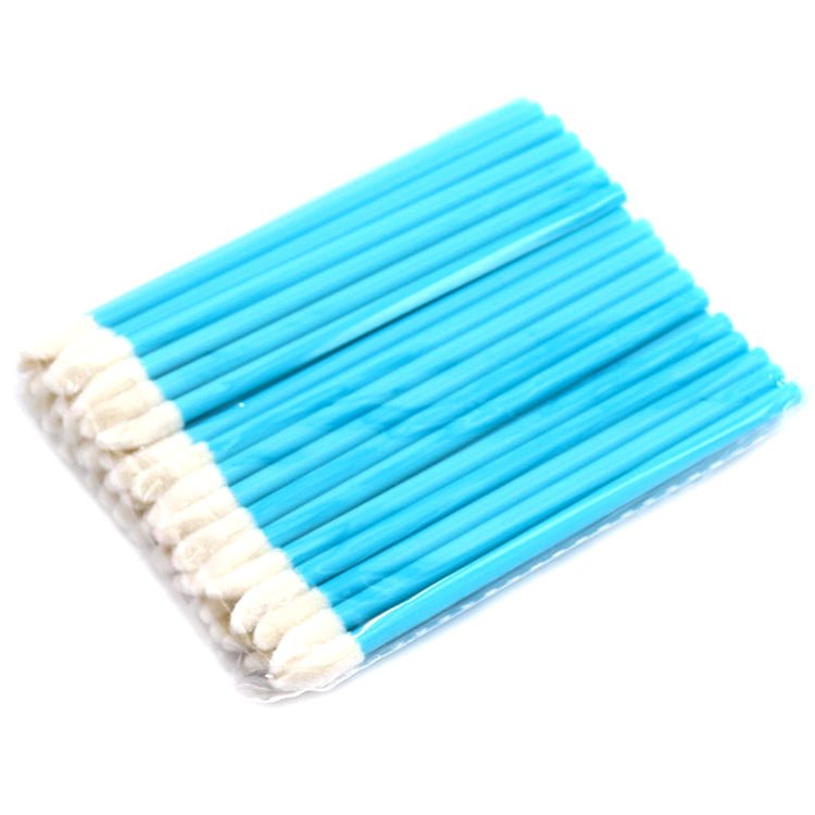 Pack of blue-handled Lip Wands with soft white tips for precise application and cleaning in beauty treatments.