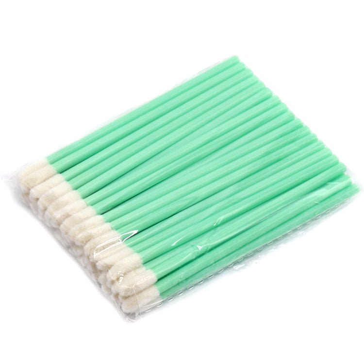 Plastic handled Lip Wands with soft white tips in a pack, ideal for precise makeup and eyelash extension application.