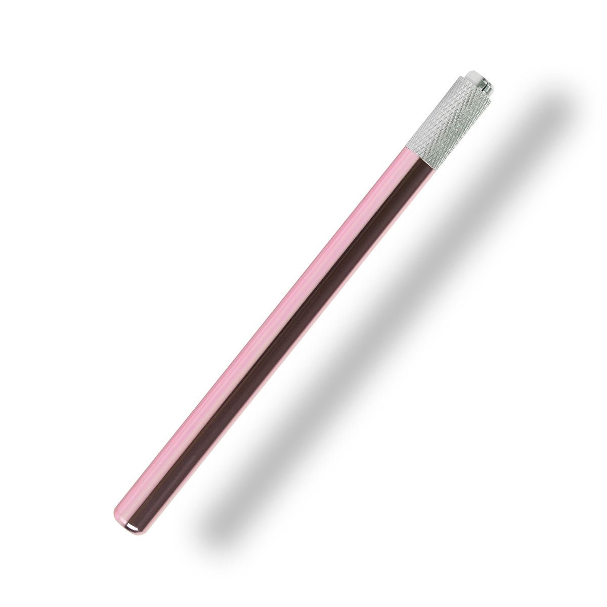 Manual Microblading Pen with pink and silver handle designed for precise microblading and permanent make-up application