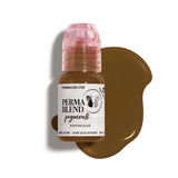 Perma Blend Brow Pigments bottle in Martini Olive shade with pigment swatch for microblading and permanent make-up.