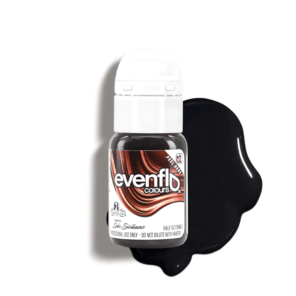 Perma Blend Eyeliner Pigments black liquid bottle with pigment swatch for permanent make-up tattoo supplies