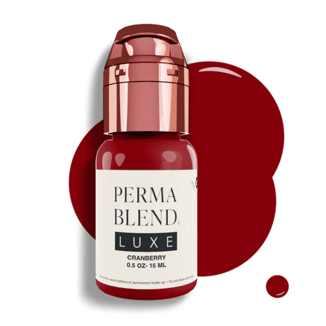 LUXE - Cranberry pigment bottle with deep red color for permanent makeup and microblading applications