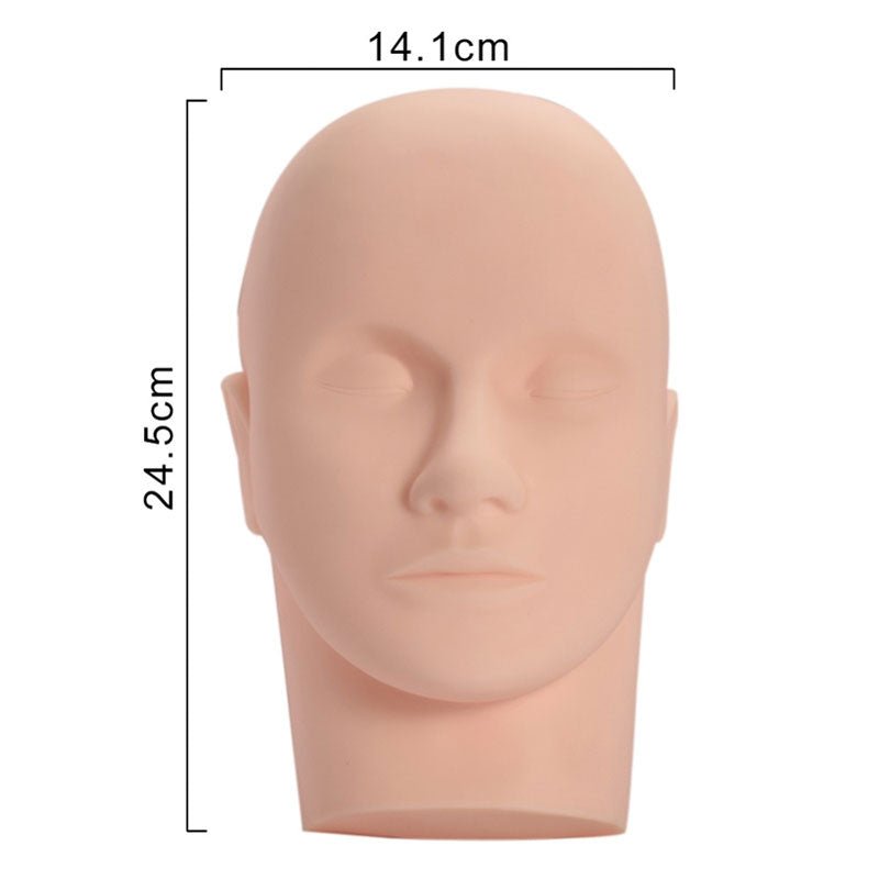 Practice Mannequin Head with smooth skin texture, designed for eyelash extension and permanent makeup practice.