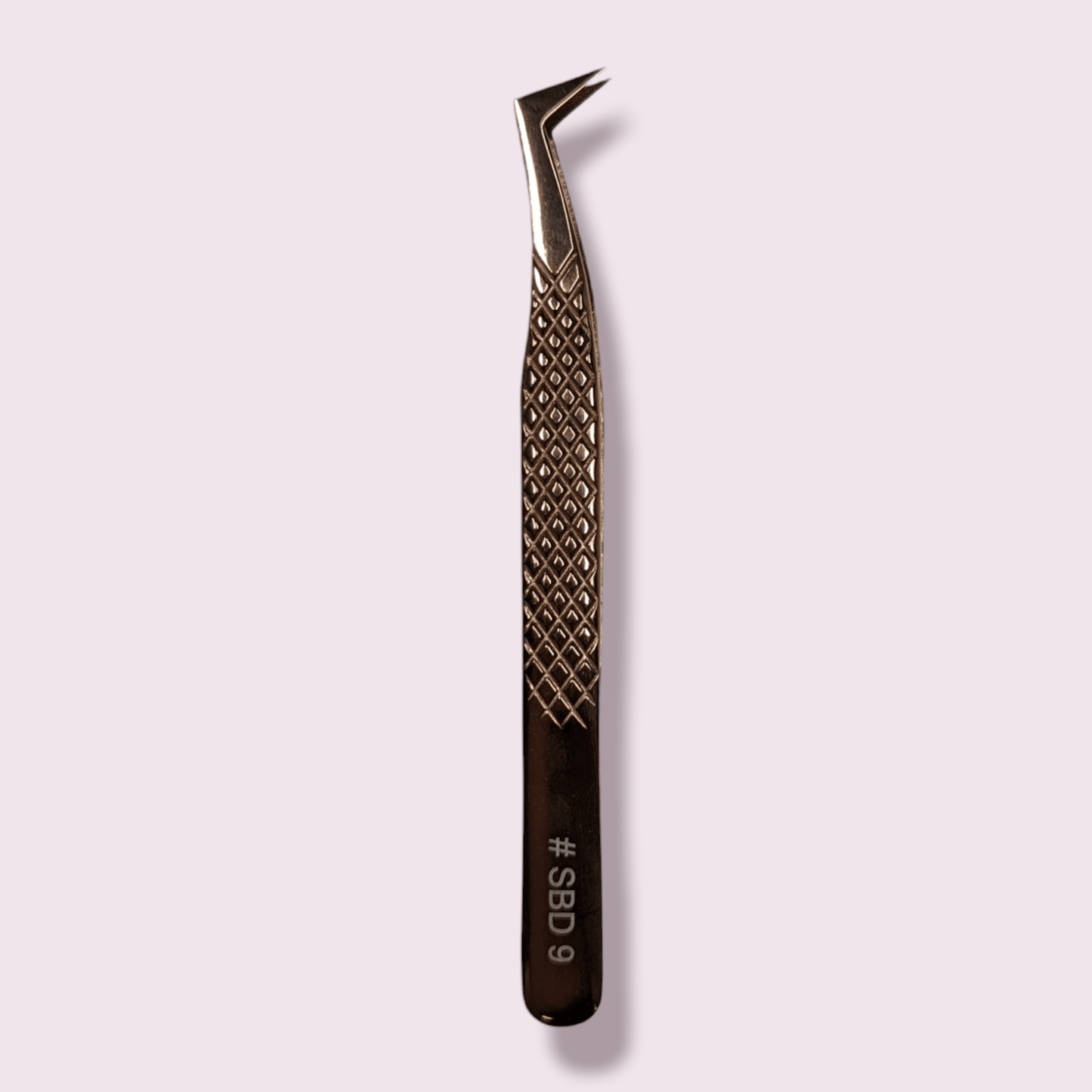 #SBD9 Volume Tweezer angled tip with textured grip designed for precision eyelash extension application
