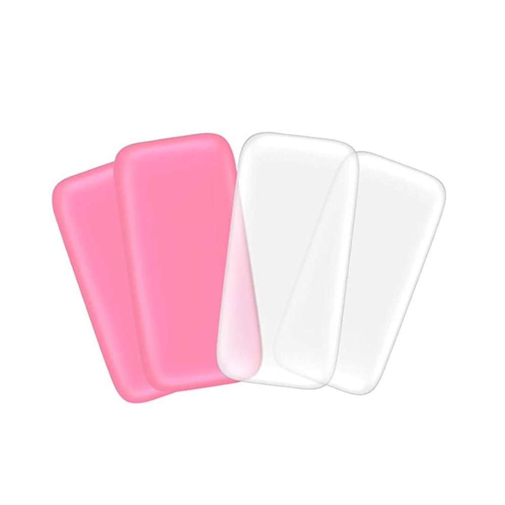 Silicone Lash Pad Holder in pink and clear colors designed for eyelash extension accessories use