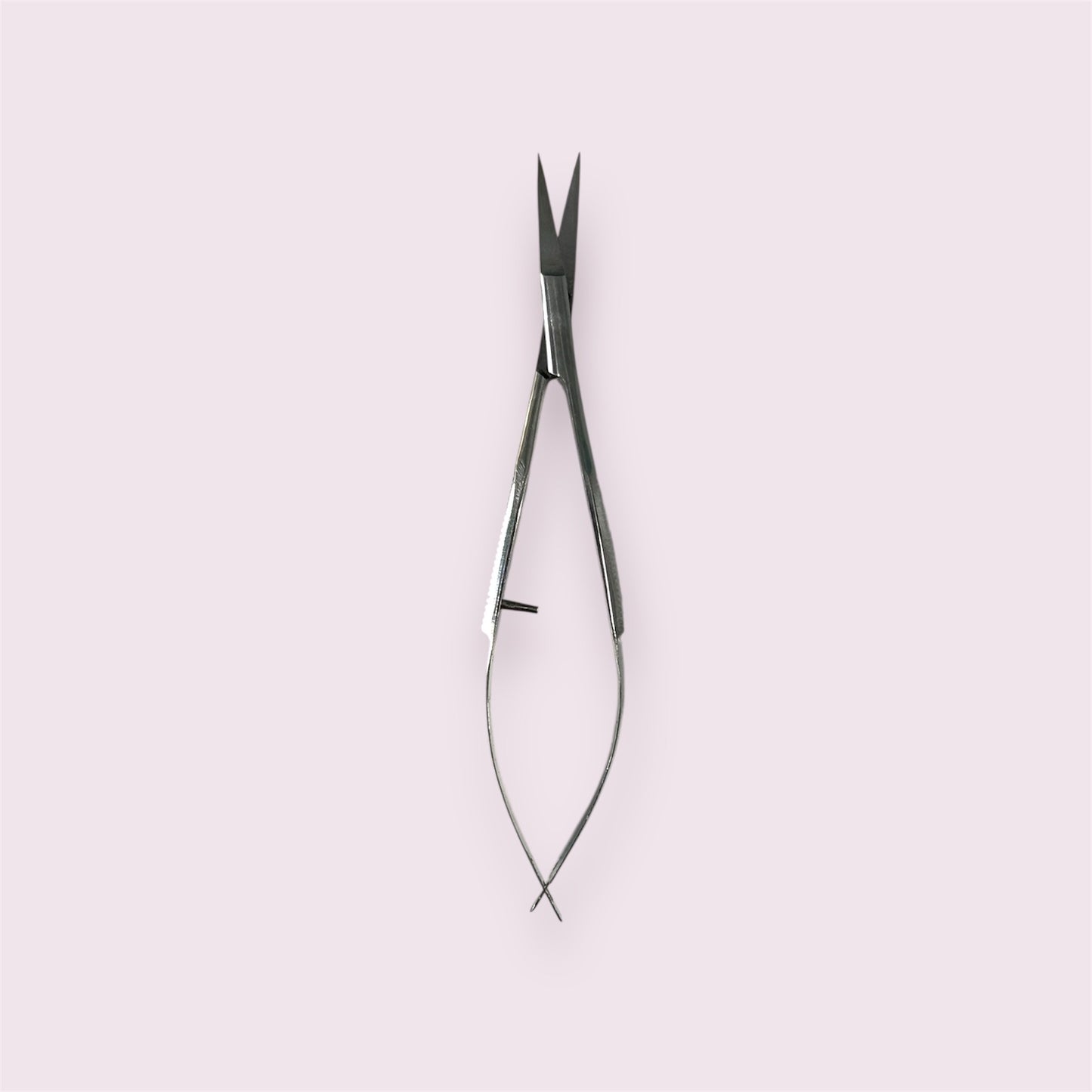 Straight Spring Scissors with a sleek stainless steel design, ideal for precise trimming and eyelash extension use