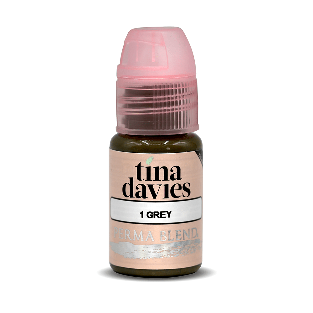 Tina Davies - I INK Brow Pigments bottle in grey color for microblading and permanent makeup supplies.