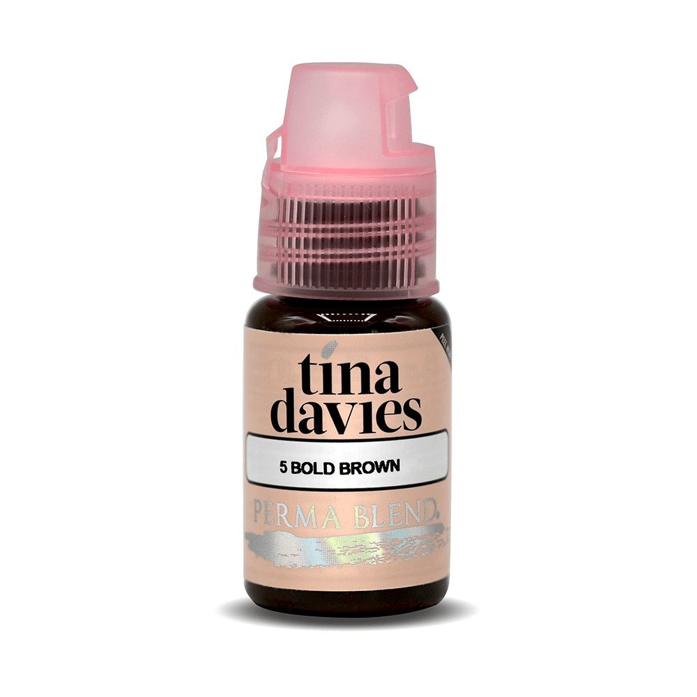 Tina Davies - I INK Brow Pigments in bold brown shade for microblading and permanent makeup supplies bottle