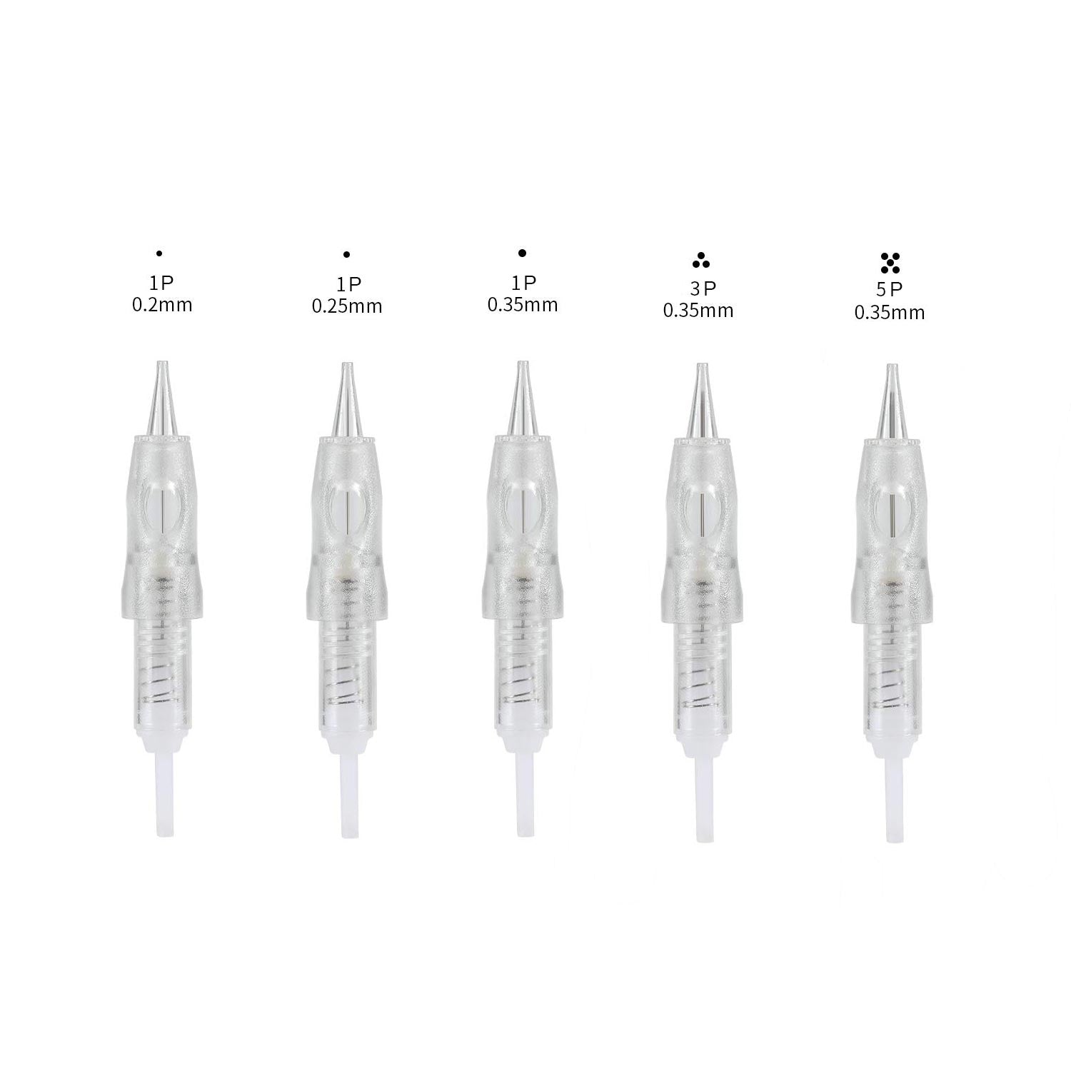 Digital MicroPen Needle Cartridge set showing multiple needle sizes and configurations for microblading and permanent make-up applications.