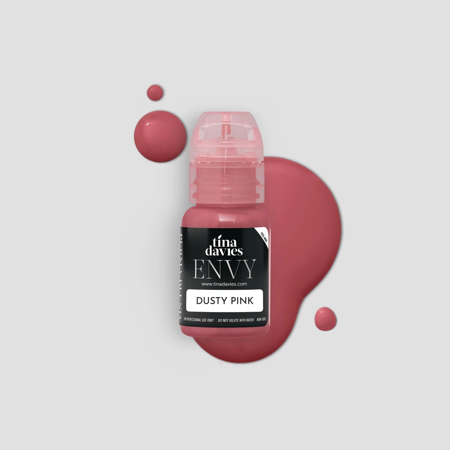 tina davies envy lip pigment bottle in dusty pink color